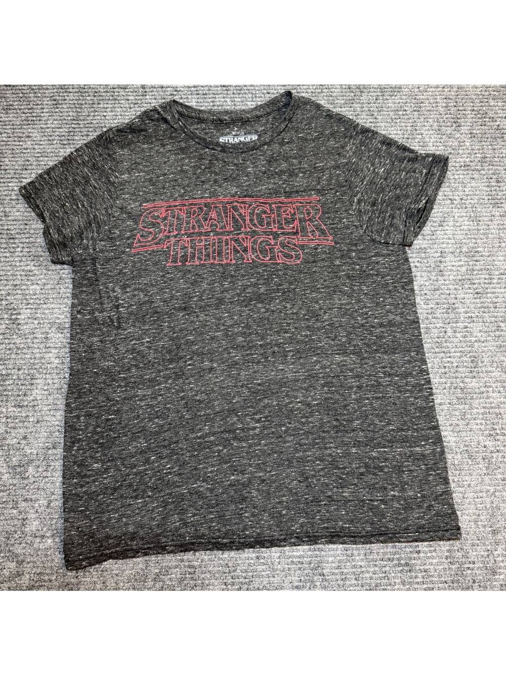 Stranger Things Unisex Small Gray Graphic T Shirt Netflix Tee
